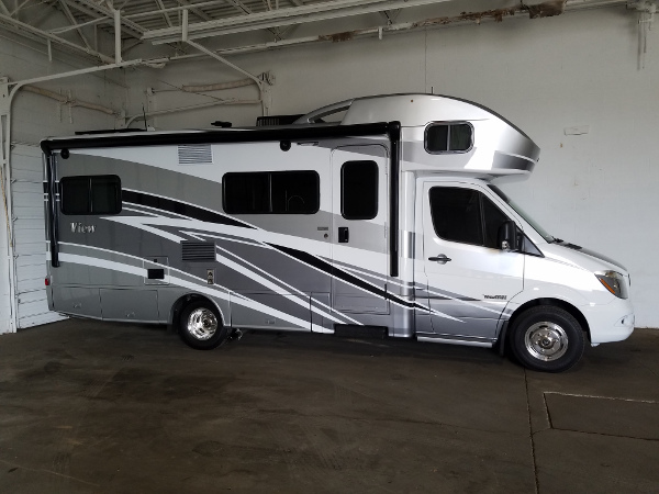 RV in indoor storage